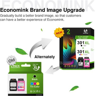 Картриджі 301XL Multipack (чорний та кольоровий) сумісні з принтерами HP DeskJet 1050, 1510, 2544, 2549, 3050, Envy 4500, 4504, 5530, 5534, OfficeJet 2620, 4630, 4632, 4634