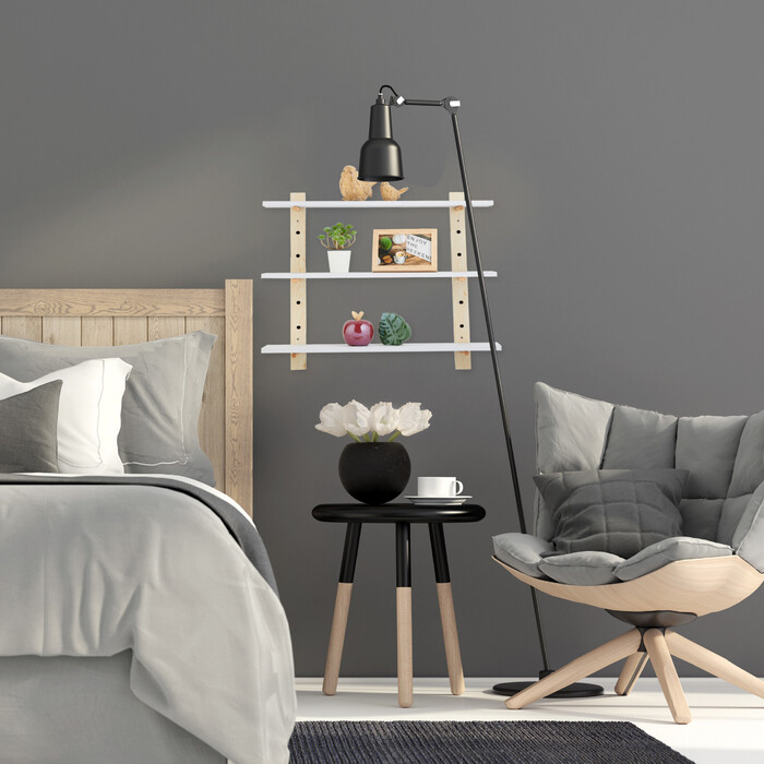 Настінна полиця Relaxdays з ефектом дерева з 3 полицями