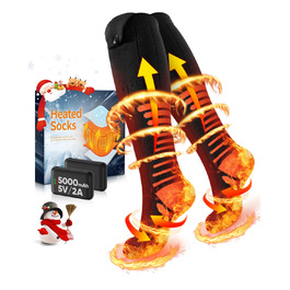 Гріючі шкарпетки з керуванням через додаток, 5000mAh, 5V, 3 режими нагріву, 360° нагрів, для жінок та чоловіків, для катання на лижах та полювання, середнього розміру