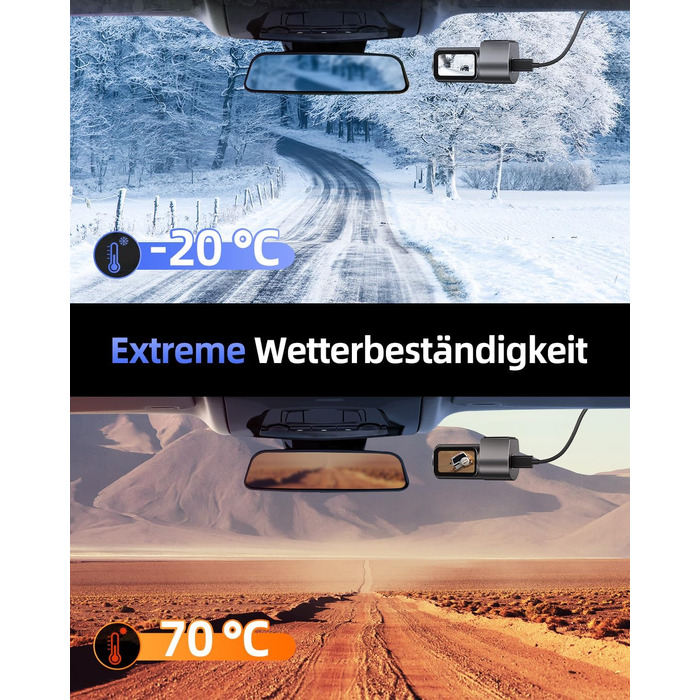 Dashcam CIEVIE C200: 4K, IPS 1.5', WiFi 5G, 64GB, 360° обертання, WDR, Нічне бачення, Паркування 24/7, G-сенсор, Loop, 170°