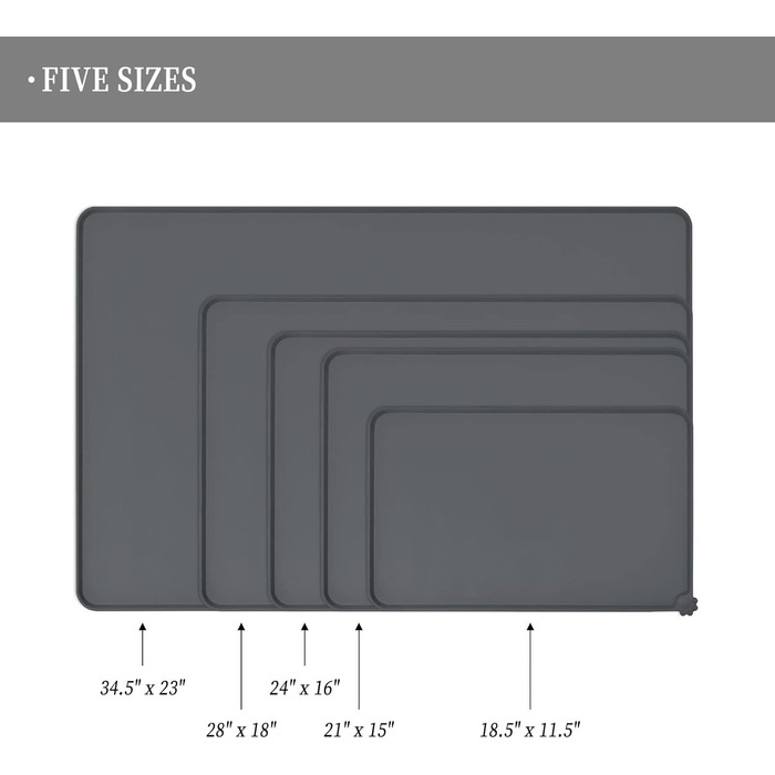 Силіконові килимки для тварин - водонепроникні килимки для собак та котів з піднятими бортиками. Розмір 53 x 37 см (1 шт.)