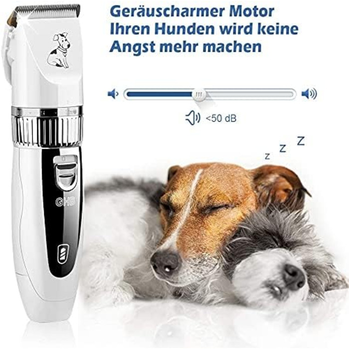 Машинка для стрижки собак та котів Tierhaarschneider - професійна машинка для грумінгу з 6 насадками та акумулятором