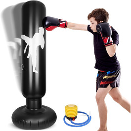 Надувний боксерський мішок для дітей 160см з насосом, 3-12 років, для MMA, карате, таеквондо