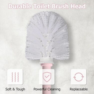 Набір для чищення унітазу Rose: 2 шт. щітки з зручним пластиковим руків'ям та м'якою щетиною, 4 насадки, ергономічний дизайн, для ванної кімнати та туалету
