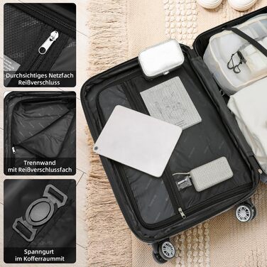 Набір валіз Beibye Hartschalen з твін-колесами (кофе, набір)