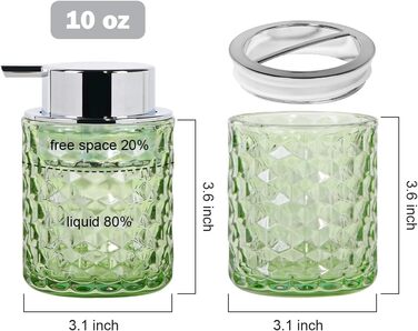 Pink bathroom accessory set made of glass, including a toothbrush holder, soap dispenser, and cup, a foaming soap dispenser, and a toothbrush holder, 3 pink bathroom cups for brush and toothpaste (green and silver).