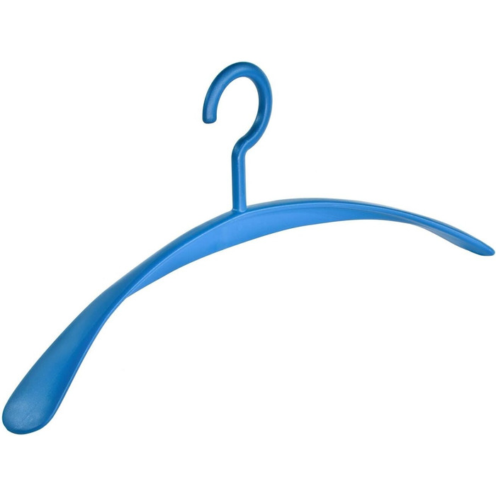 6 Clothes Hangers Wardrobe Hangers Wing Blue - 45 cm wide - wide shoulder supports - Plastic Clothes Hangers - Contoured