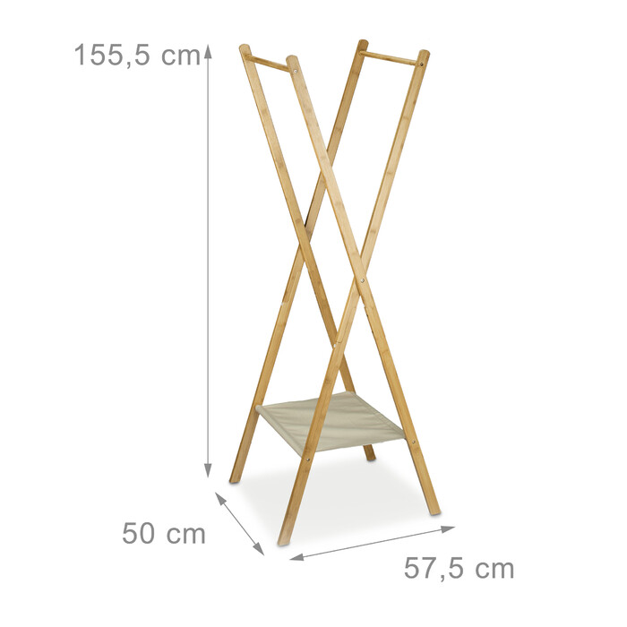 Relaxdays Bamboo Clothes Rack