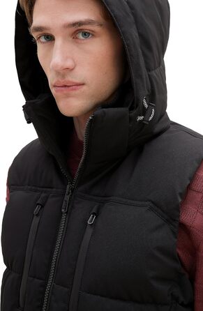 Жилет чоловічий Tom Tailor з капюшоном, утеплений, артикул 1037355 (L, Black)