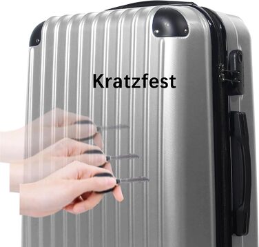 Hippo Carry-on Luggage Suitcase Travel Suitcase with Wheels Trolley Carry-on Trolley Rolling Suitcase Security Lock Airline-compatible Carry-on 4 Wheels ( :37 * 23 * 57c) (Set, Silver)