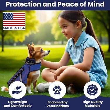 Жилет CoyoteVest SpikeVest для собак, захисний жилет з шипами для маленьких собак, розмір Medium, колір Royal Blue (Королівський синій)