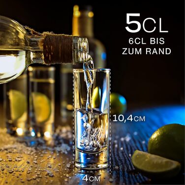 Pack of 24 Schnapsgläser (Shot Glasses) made of Glass, 5cl - Dishwasher Safe - Stable thanks to thick base - Shot glasses for every party