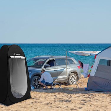 4-in-1 Pop-Up Camping Shower Tent | Portable Privacy Toilet Tent - Waterproof Black Shower & Changing Tent with Carry Bag & Accessories | 190x110x110 cm