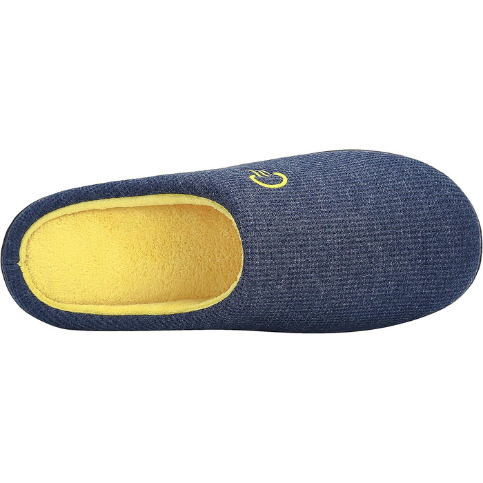 Тапочки зимові Mishansha унісекс, тепла підошва з memory foam, розмір 36-47, джинсова синь, жовтий, EU 44/45