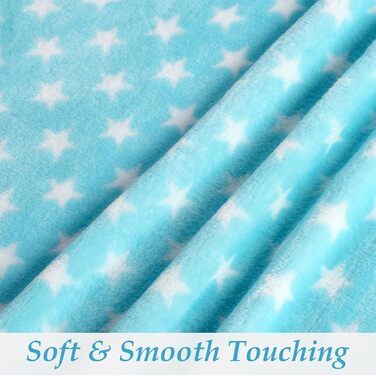 М'яка ковдра для собак та котів LeerKing: двошарова флісова ковдра 100 x 150 см (блакитний+білий)