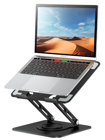 Підставка для ноутбука на стіл Tounee, регульована, 360° обертання, ергономічна, для MacBook Pro, Air та ноутбуків 10-16 дюймів – чорна