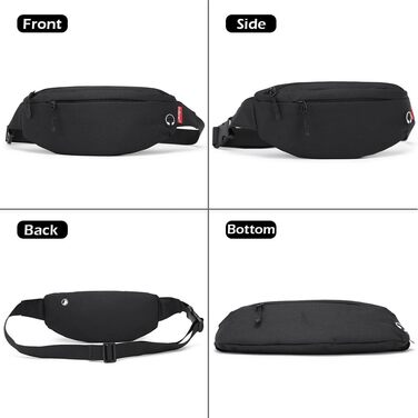 Чоловіча та жіноча поясна сумка-рюкзак, водонепроникна, для спорту та подорожей (чорна)