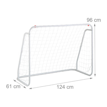 Relaxdays White Football Goal with Steel Frame
