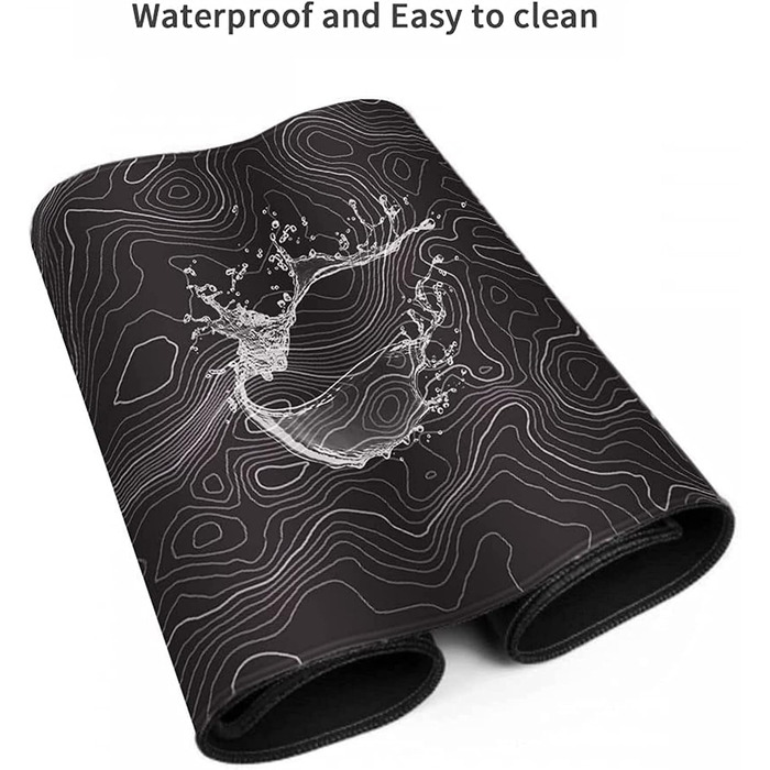 Великий килимок для миші AQQA (88,9 x 43,2 см) з топографічною картою, для геймінгу, офісу та ноутбука