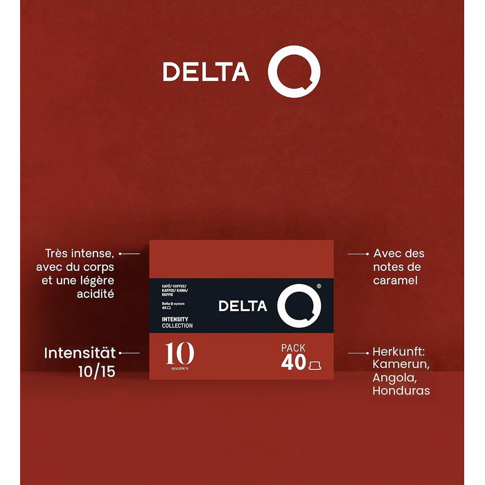 Кавові капсули Delta Q Espresso, інтенсивність 8, смак смажених горіхів та фруктів, 100 капсул
