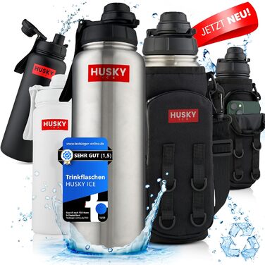 Stainless Steel Water Bottle with FREE Carry Bag - 700ml - BPA-Free, Leak-Proof, and Dishwasher Safe Thermo Insulated Bottle - Double-Walled Thermos Bottle, Sports, Outdoor (700 ml, Silver Edition)