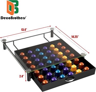 Підставка для капсул Nespresso OriginalLine Deco Brothers з кришталевого скла, прозора