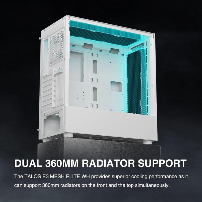 Корпус для ігрового ПК Gamdias Talos E3 Mesh Elite WH, ATX Mid-Tower, 3 x 120 мм ARGB вентилятори, сітчаста передня панель, скляна бічна панель, білий