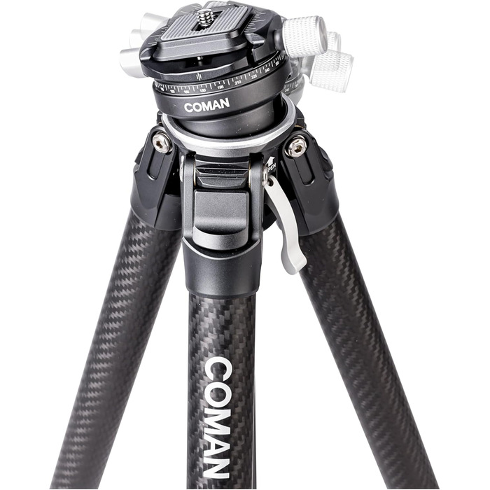 Карбоновий штатив для камери COMAN Zero Y з панорамною кулькою 360° та Arca Swiss, відеоштатив для DSLR, висота 15.3–156.7 см, навантаження до 18 кг
