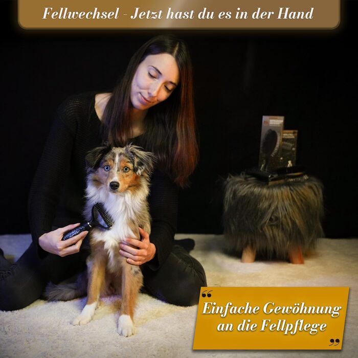 Щітка для собак та котів з довгим волоссям BluePet UnterwollToll: видаляє підшерстя та ковтуни, захищає верхній шар, для собак великих порід (M-L), LIMITED EDITION