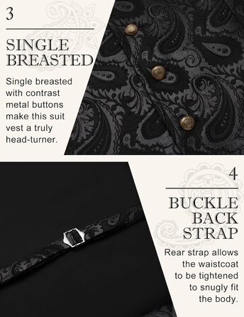 Чоловічий жилет Coofandy Paisley вікторіанський готичний Steampunk для смокінга з лацканами фіолетовий
