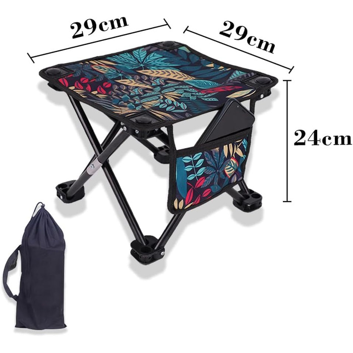 Крісло для кемпінгу, складане, портативне, для риболовлі, туризму, саду та пляжу, з сумкою
