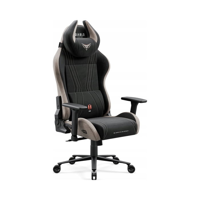 Ігрове крісло Diablo Chairs X-Horn 2.0, тканина, чорно-сіре