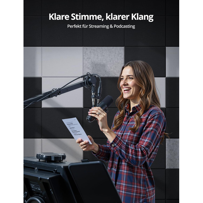 Акустичні панелі для звукоізоляції стін прямокутні, шумопоглинаючі панелі високої щільності з самоклейкою, чорні (30x40x0.9 см, 12 шт)