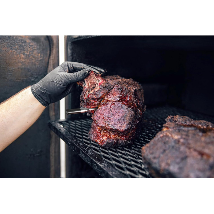 Беспроводний термометр для м'яса TFA Dostmann SMART BBQ 70 м, 14.1515.10 - для гриля/духовки/фритюрниці, миється, чорно-сірий