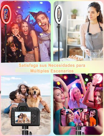 Кільцеве світло YISSVIC 25.4 см (10 дюймів) зі штативом та пультом, 168 LED, 3 режими світла та 26 RGB, для фото та відео, TikTok, YouTube, селфі