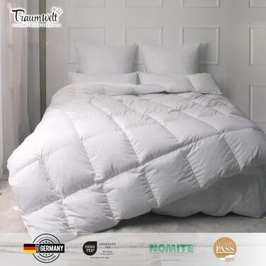 Dreamworld Nature Duvet - Made in Germany - 200x200 cm down duvet made of 90% down and 10% feathers, winter duvet, suitable for allergy sufferers (nomite), Öko-Tex 100 Class 1 certified, Downpass 200 x 200 cm winter duvet