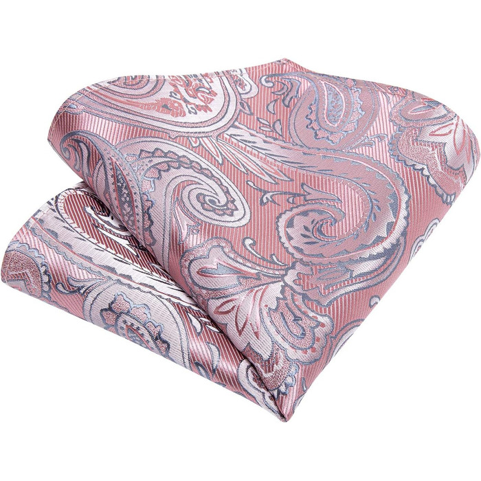 Краватка з візерунком пейслі для чоловіків DiBanGu, шовкова краватка, нагрудна хустинка, запонки, затискач для краватки, для весілля та балу, рожевий пейслі