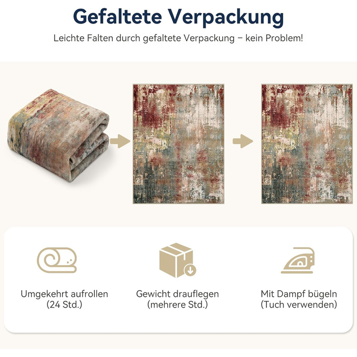 Килимок-довгий килим (Runner) з неслизьким покриттям, короткий ворс, для кухні, миється, складається, абстрактний дизайн, для входу, кухні, вітальні та офісу, блакитно-чорний (120 x 180 см, теракотовий)