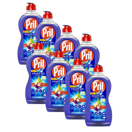 Засіб для миття посуду Pril 5 Plus Kraftgel Ultra Plus з активною формулою проти жиру, 450 мл (набір 8 шт)