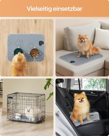 Підстилка для собак Feandrea, 2 шт., 122 x 91 см, XL, сіра, витривала, не слизька, супер вбираюча, PTD036G01