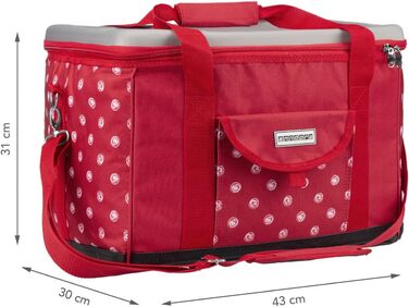 XL Cooler Bag 40 Liters - Insulated Bag Cooler Box Picnic Bag Color Choice (XL red and white polka dot PROMO)