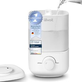LEVOIT Увлажнитель воздуха Top-Fill до 25 годин, 23dB, 2.5L для спальні, дитячої кімнати, немовлят та рослин, з обертовою на 360° насадкою, автоматичне вимкнення