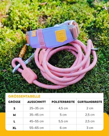 Нашийник для собак середнього розміру Woolly Wolf Alpha 360, розмір M, колір Гляцієрово-зелений - екологічний, зручний, з відбиваючими елементами для безпеки