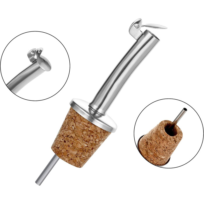 Набір виливників для пляшок Incutex (5 шт.) з пробками та щіткою для чищення. Підходять для олії, спиртних напоїв, вина, лікеру, оцту