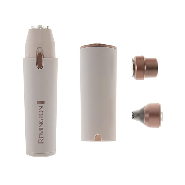 Електричний пристрій для видалення волосся Remington BareMe WFS200: 2-в-1 (рашер та тример для брів), для обличчя (верхня губа, підборіддя, щоки), водостійкий, з LED-підсвічуванням, USB-C, щітка, захисна кришка