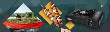 Туристична газова плитка 2в1 ALPEN CAMPING (для картриджів та балонів)