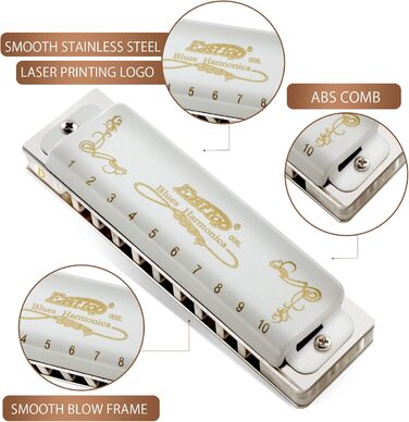 Гармошка губна діатонічна East Top T008L, C Key (10 отворів) для професіоналів, початківців, дорослих та дітей