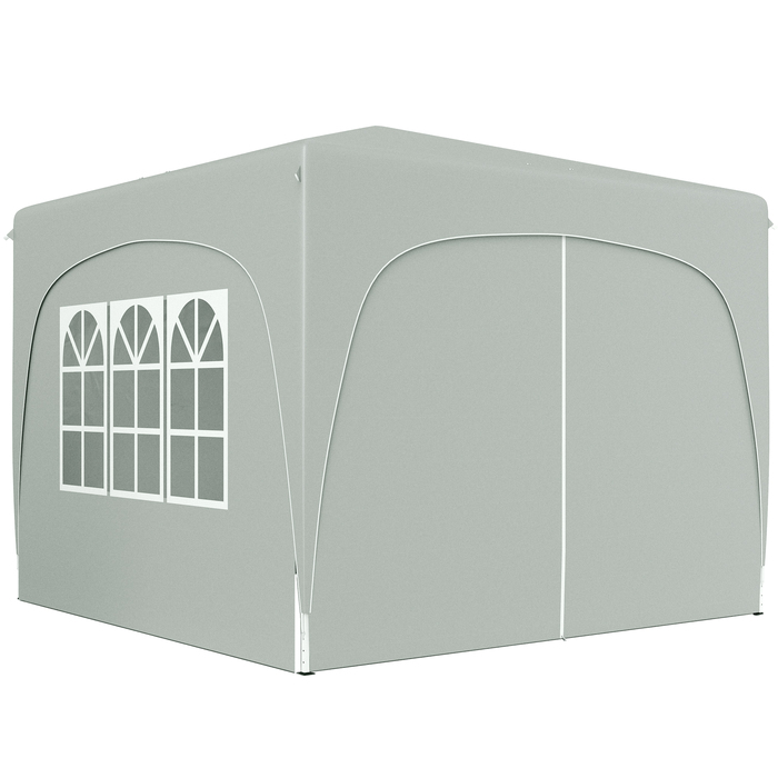 Outsunny 3x3m Gazebo, Water-Resistant, Stable, Winter-Proof, Pop-Up Folding Gazebo, UV Protection 50+, Foldable Party Tent, Garden Tent with 4 Side Walls, Bag, Garden Gazebo for Camping, Garden, Light Gray | Aosom