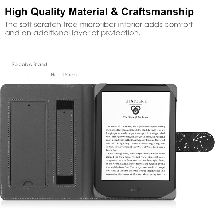 Чохол-підставка для Kindle Paperwhite, Kobo Clara HD/2E, Pocketbook, Tolino, Sony E-Reader (6-6.8