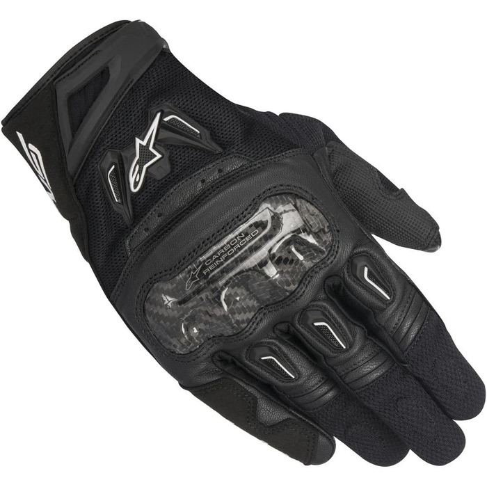 Мотоперчатки Alpinestars SMX-2 Air Carbon v2 чорні L – карбоновий захист, вентиляція, для мотоциклістів